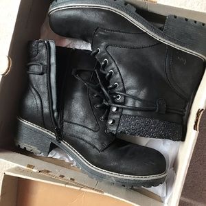 Women’s Black Biker Style Ankle Boots